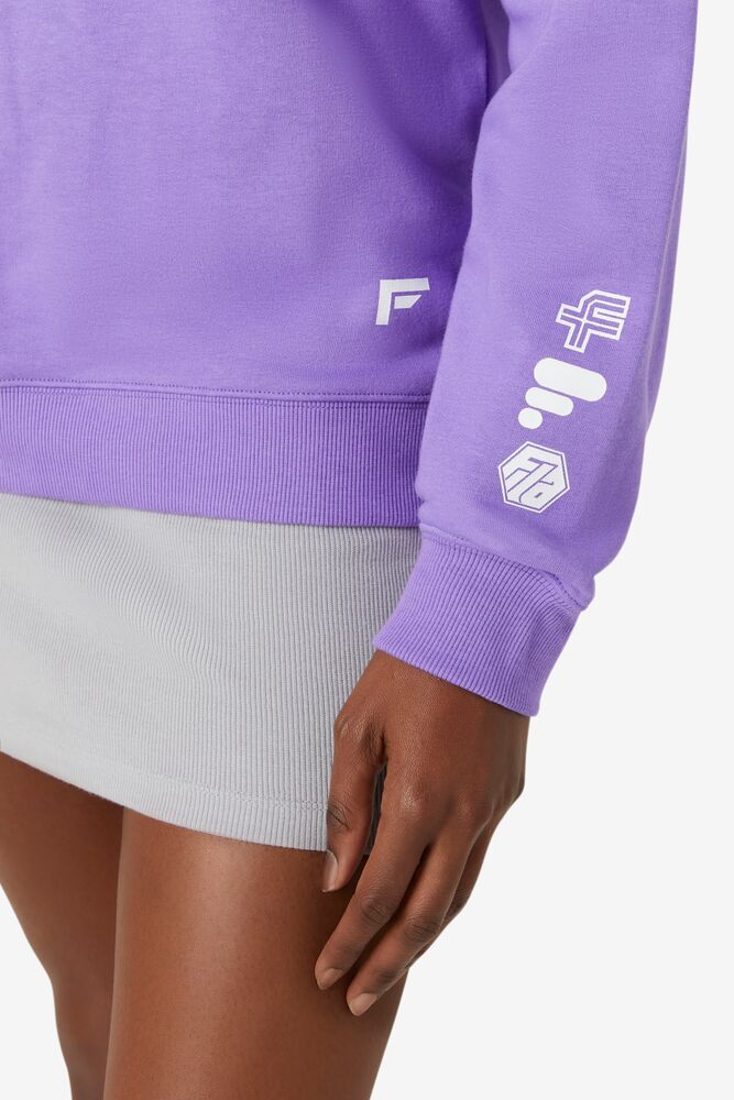 Fila Luce Boyfriend Sweatshirt Moradas Blancas | GKHW03286