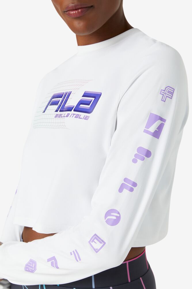 Fila Luigia Long Sleeve Cropped Tee Blancas | HKOR73940