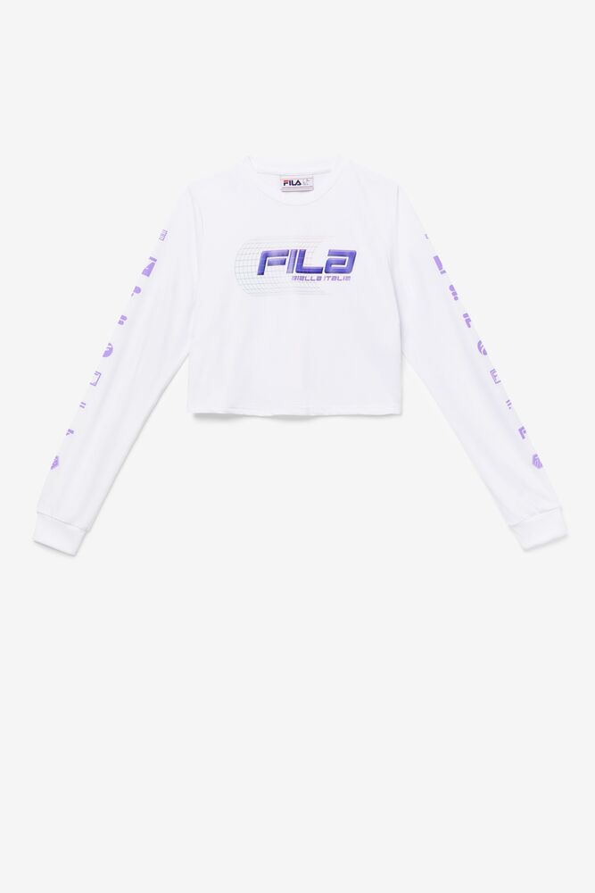 Fila Luigia Long Sleeve Cropped Tee Blancas | HKOR73940