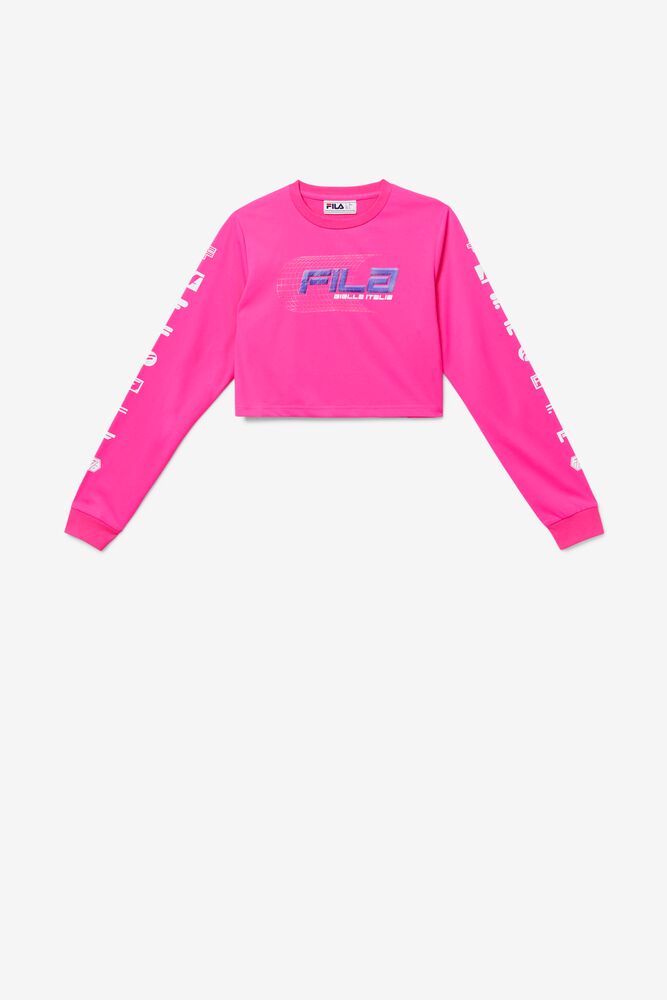 Fila Luigia Long Sleeve Cropped Tee Rosas | YHRP97168