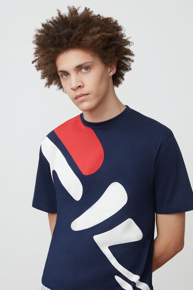 Fila Marcel Graphic Tee Peacoat | XIDS31745