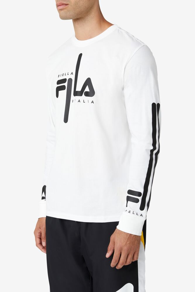 Fila Martino Long Sleeve Tee Blancas Negras | ZWLP46580