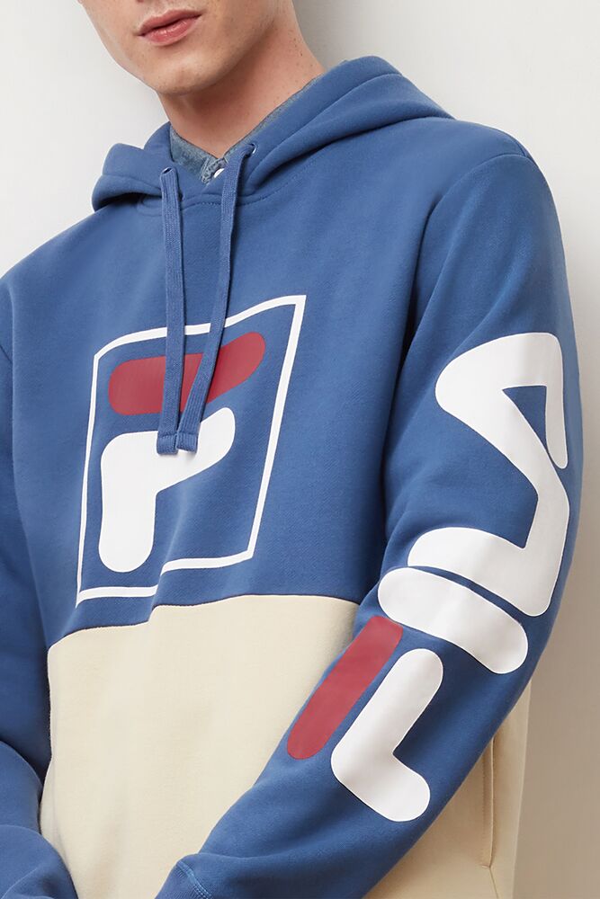 Fila Marzio Hoodie Azules Blancas | MAVB87349