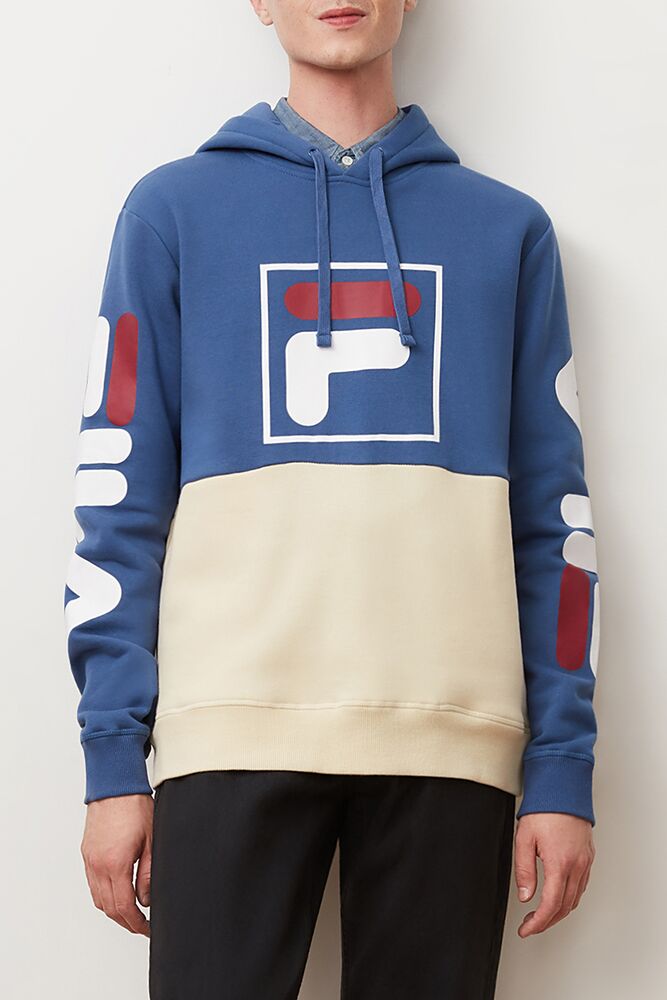 Fila Marzio Hoodie Azules Blancas | MAVB87349