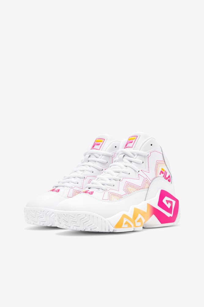 Fila Mb Stitch Sneakers Blancas Rosas Naranjas | DORB67520