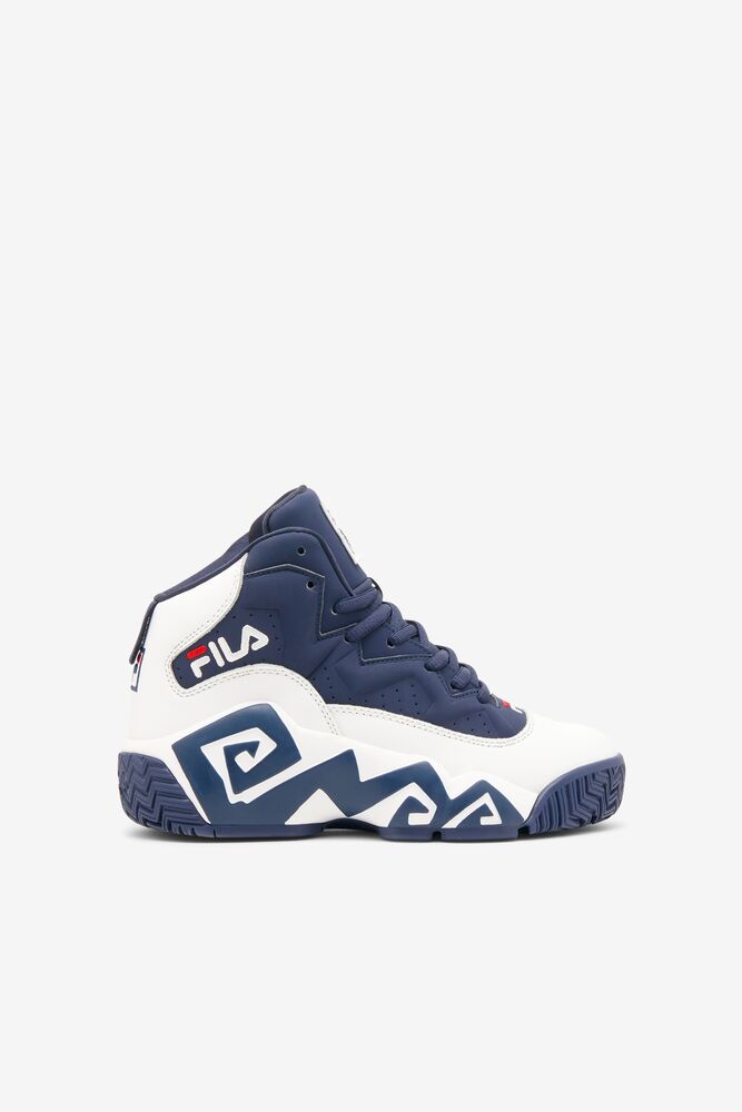 Fila Mb Tennis Shoes Blancas Azul Marino Rojas | RTMJ79263