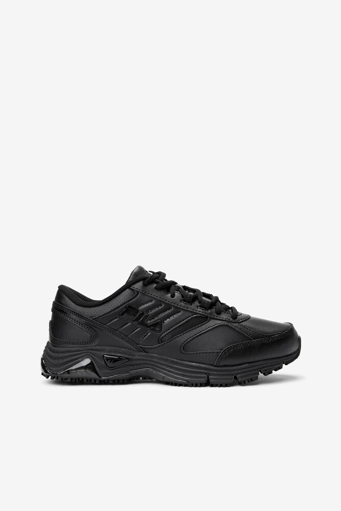 Fila Memory Flux Slip Resistant Wide Width Shoe Casual Shoes Blk/Blk/Blk | EYOV09231