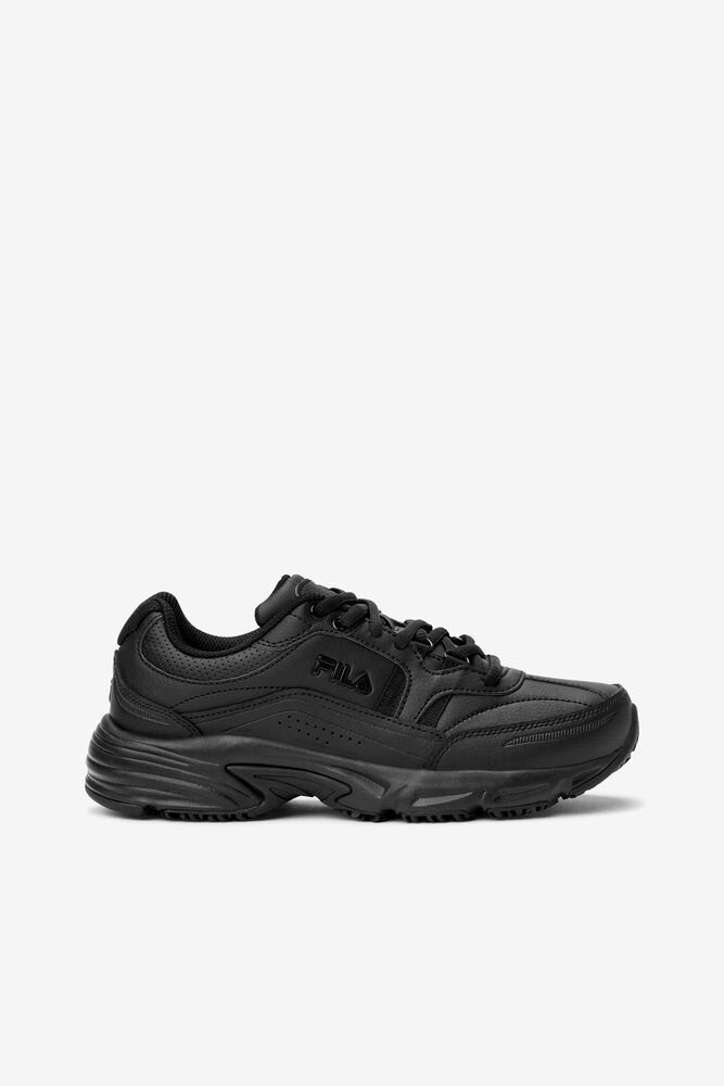 Fila Memory Workshift Slip Resistant Wide Width Shoe Casual Shoes Blk/Blk/Blk | SHEG67548