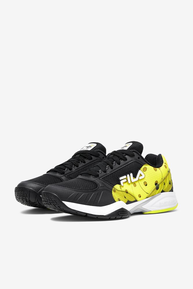 Fila Men’S Volley Zone Tennis Shoes Negras Blancas Amarillo | YBGU94512