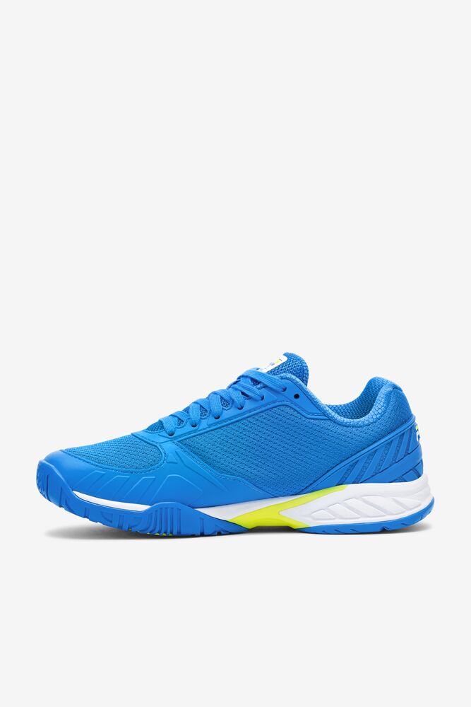 Fila Men’S Volley Zone Tennis Shoes Azules Blancas Amarillo | DBGC34720