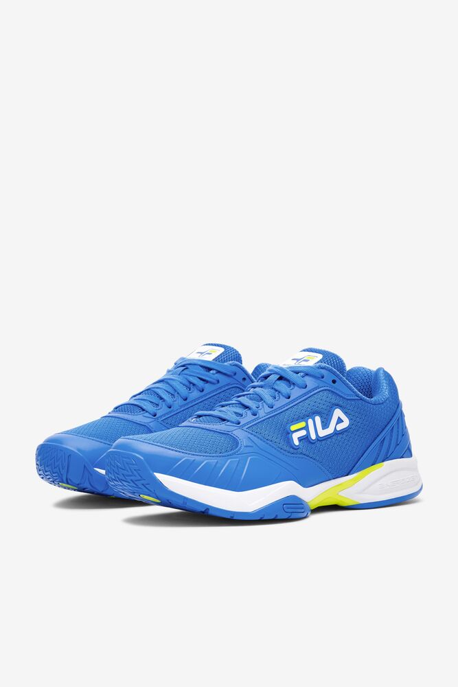 Fila Men’S Volley Zone Tennis Shoes Azules Blancas Amarillo | DBGC34720