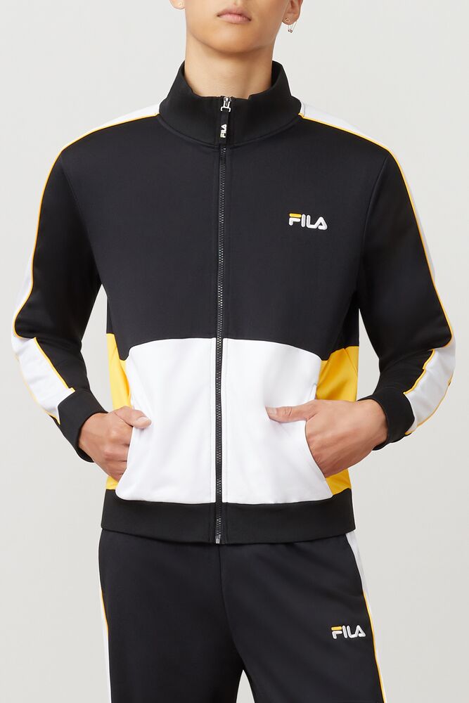 Fila Michele Jacket Blk/Wht/Gfus | HPGS36749