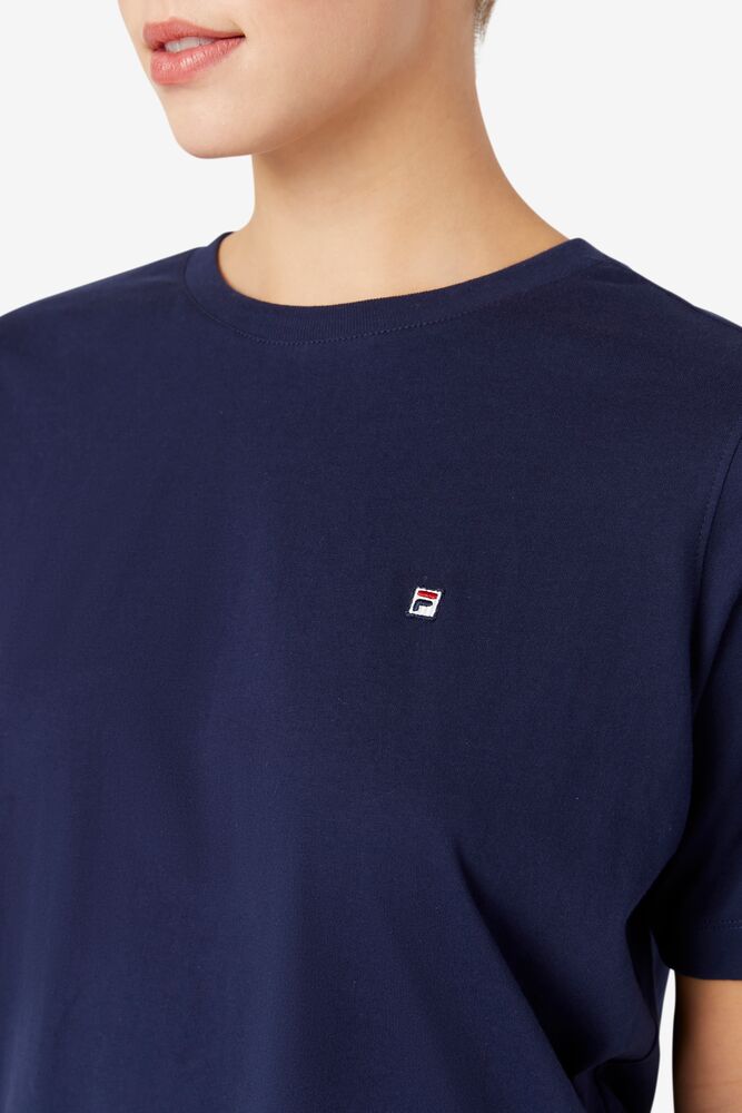 Fila Mirra Cropped Tee 410 Peacoat | KHDF13654