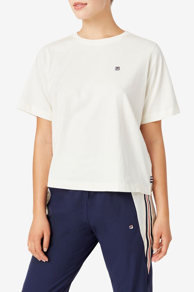 Fila Mirra Cropped Tee Blancas | SBND74369