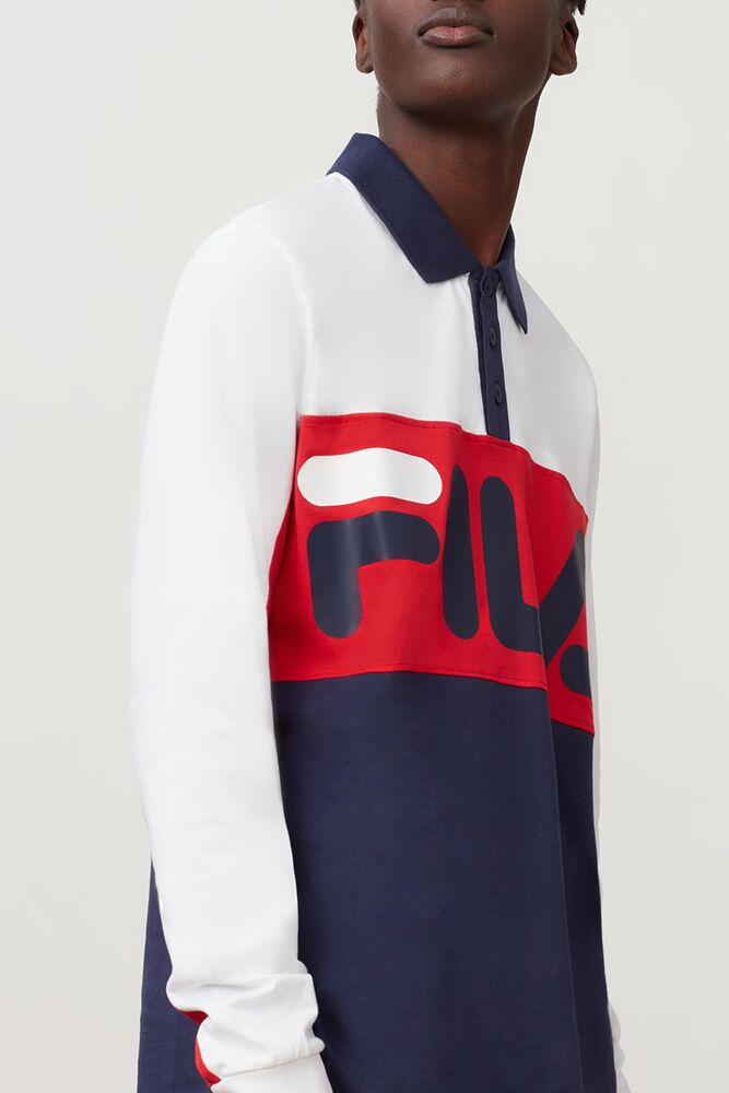 Fila Morris Rugby Shirt Wht/Cred/Peac | SEKO13726