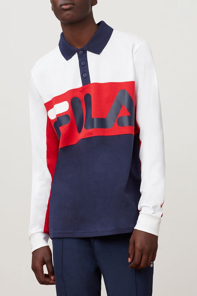 Fila Morris Rugby Shirt Wht/Cred/Peac | SEKO13726