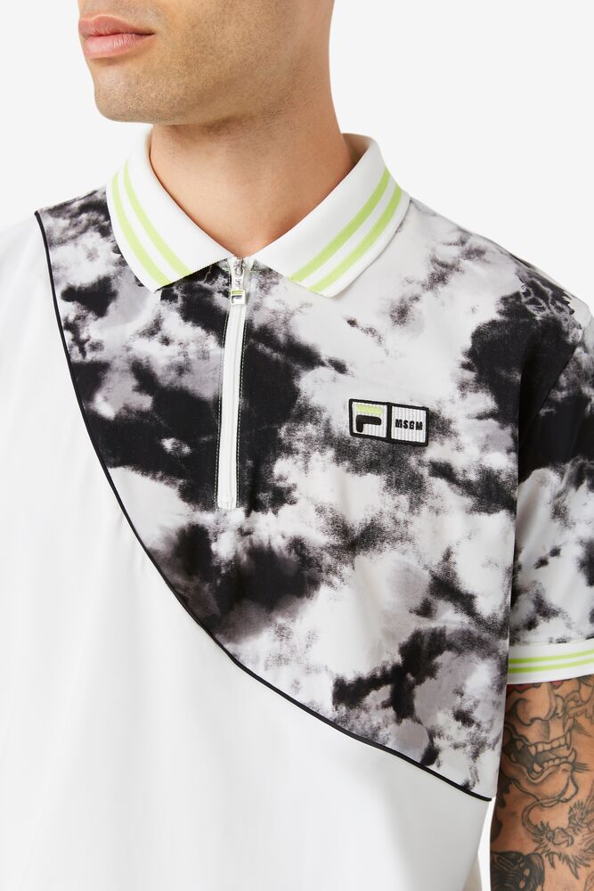 Fila Msgm X Fila Printed Polo Negras Blancas Negras | BVMN20948