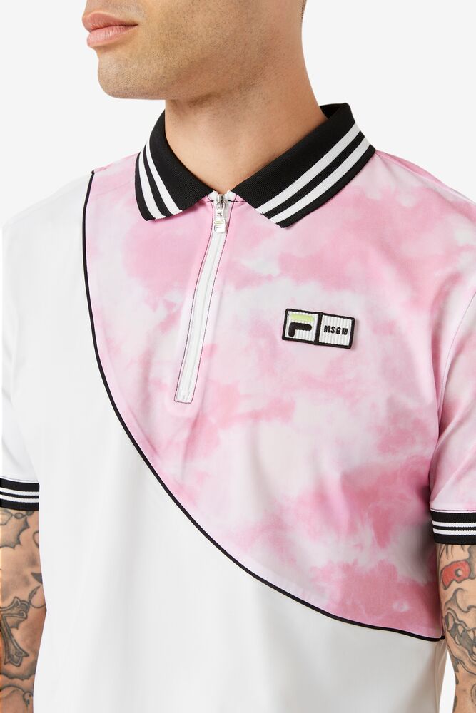 Fila Msgm X Fila Printed Polo Rosas Blancas Negras | JFGD34908