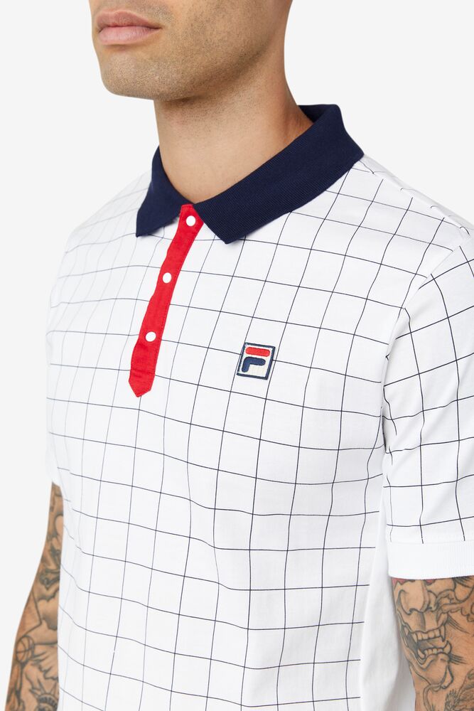 Fila Nile Polo Blancas Rojas | BMKN35619