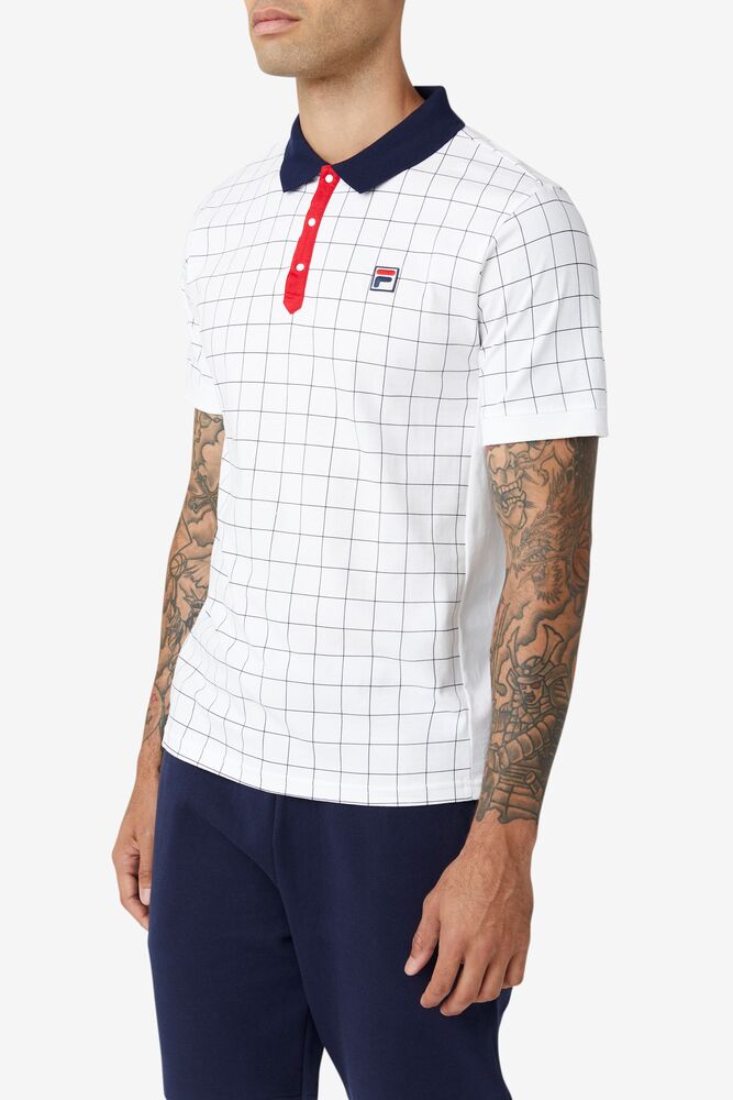 Fila Nile Polo Blancas Rojas | BMKN35619