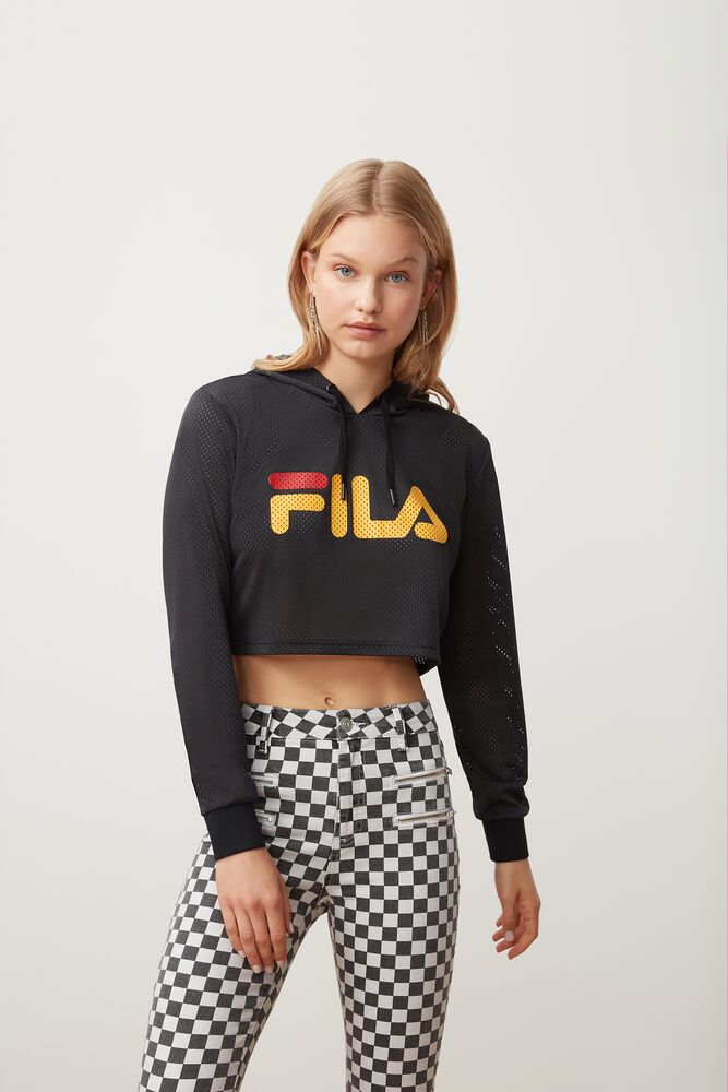 Fila Noemi Crop Hoodie Blk/Gfus/Cred | MDYN35648