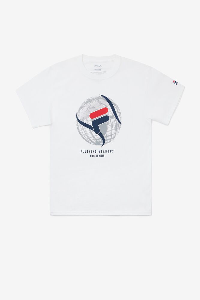 Fila Nyc Globe Tee Blancas | GECM78924