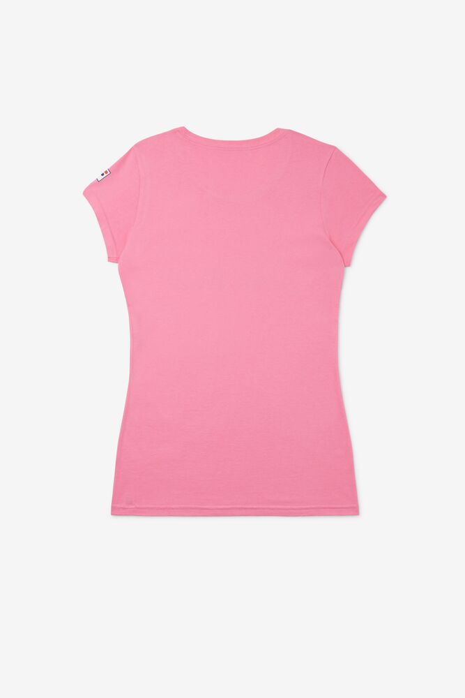 Fila Nyc Tennis Shimmer Tee Rosas | HLXN04687