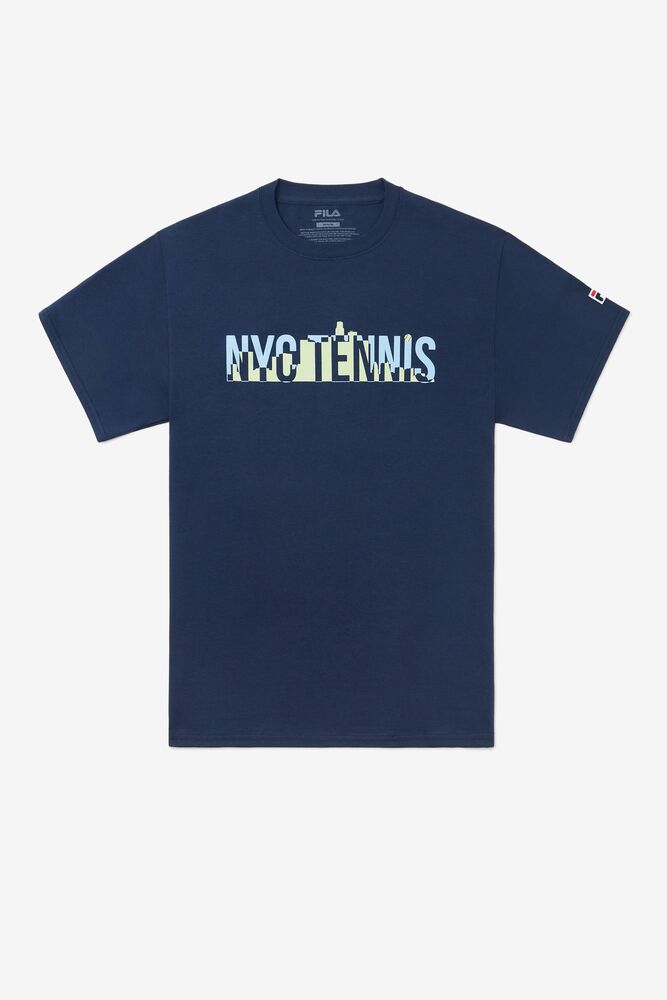 Fila Nyc Tennis Skyline Tee Azul Marino | VUNW89056