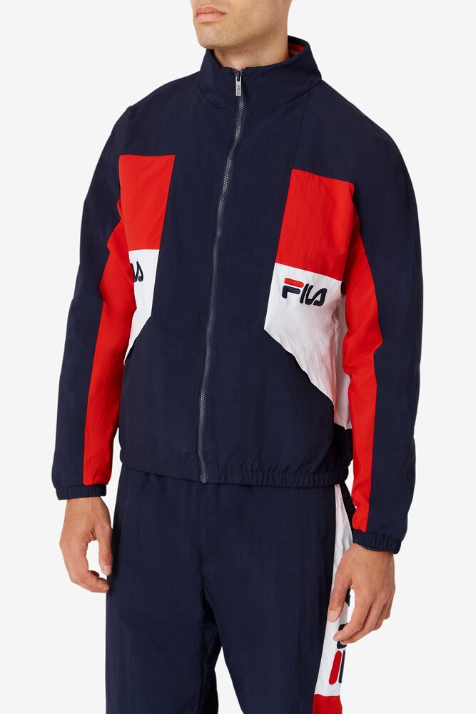 Fila Obasi Wind Jacket Azul Marino Rojas Blancas | ROYG62547