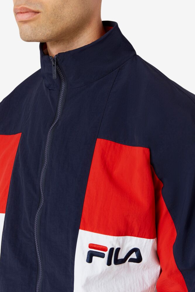 Fila Obasi Wind Jacket Azul Marino Rojas Blancas | ROYG62547