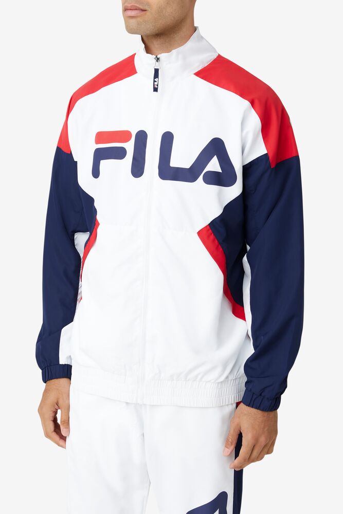 Fila Oliviero Wind Jacket Blancas Rojas | XSDB94051