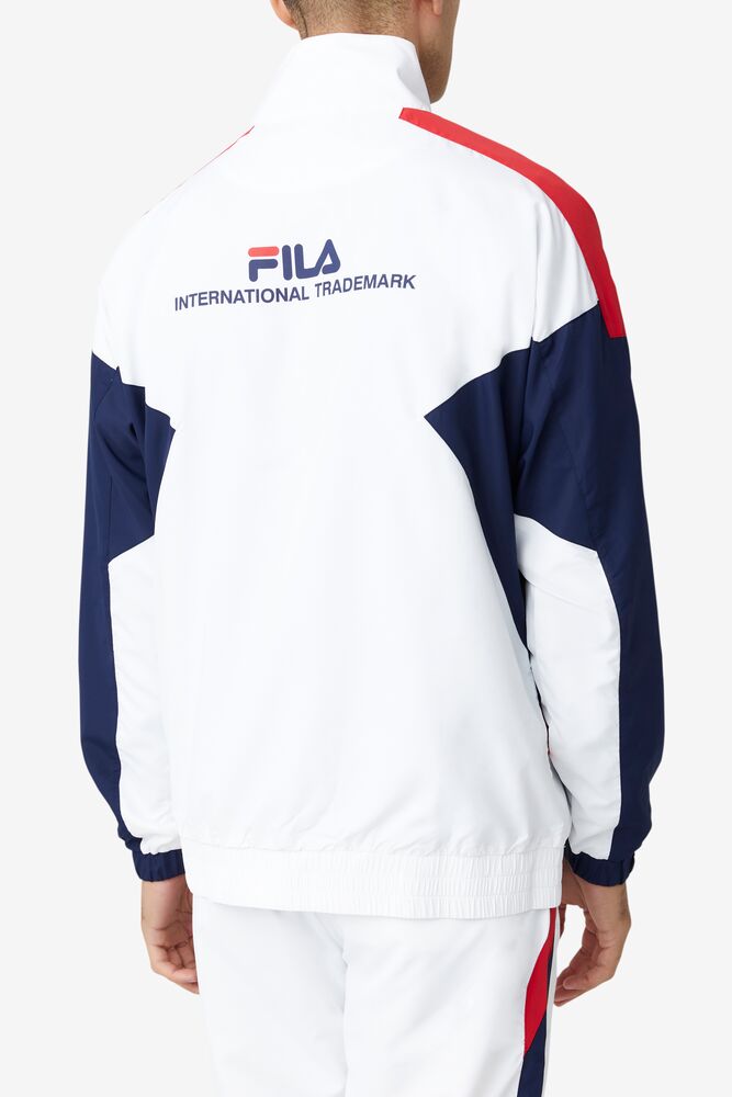 Fila Oliviero Wind Jacket Blancas Rojas | XSDB94051