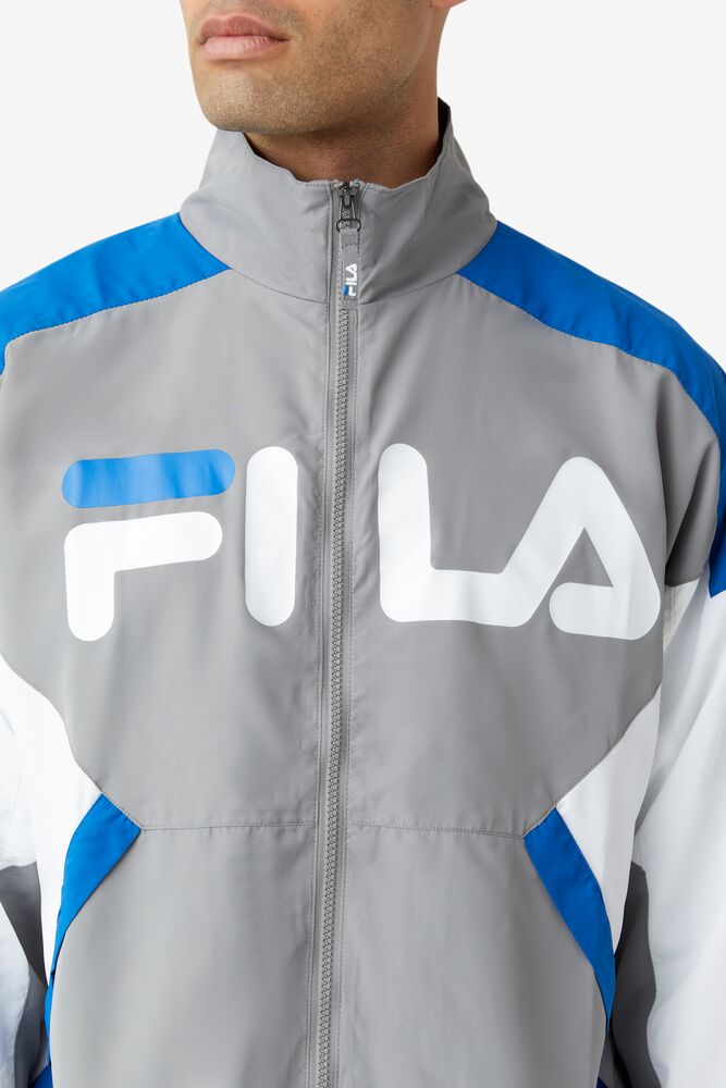 Fila Oliviero Wind Jacket Gris Blancas Azules | QMKW68135