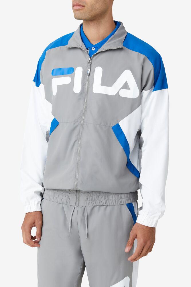 Fila Oliviero Wind Jacket Gris Blancas Azules | QMKW68135