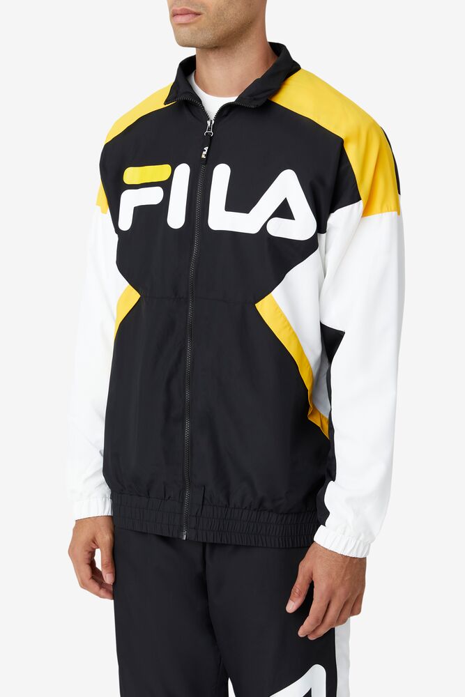 Fila Oliviero Wind Jacket Negras Blancas Amarillo | BLXD30459