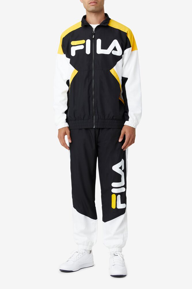 Fila Oliviero Wind Jacket Negras Blancas Amarillo | BLXD30459