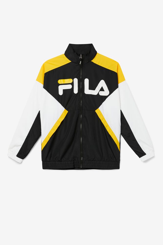 Fila Oliviero Wind Jacket Negras Blancas Amarillo | BLXD30459