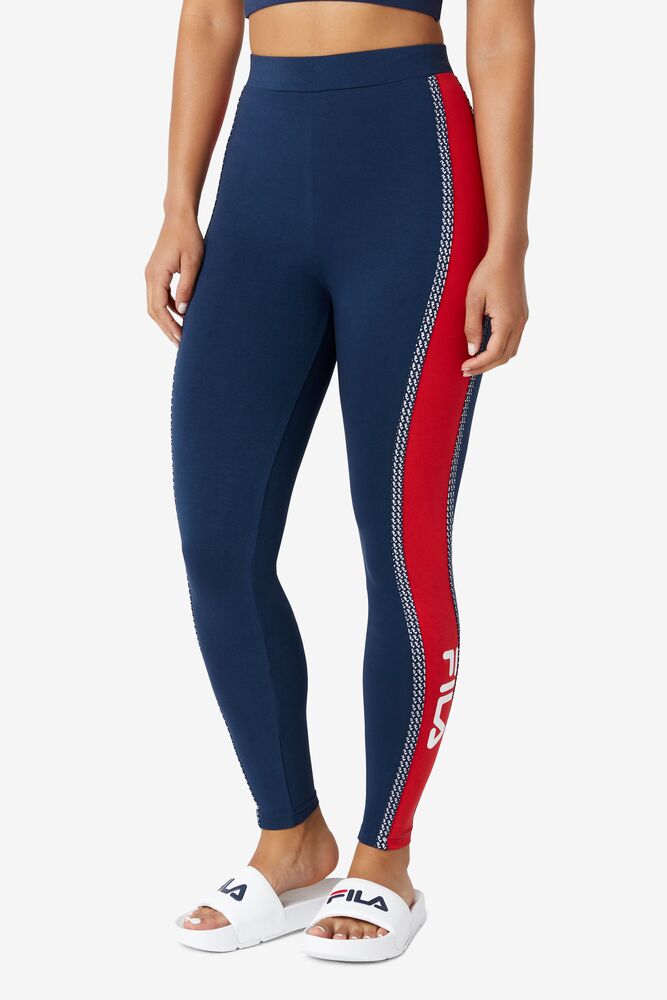 Fila Ona Legging Rojas Blancas | NUFH18974