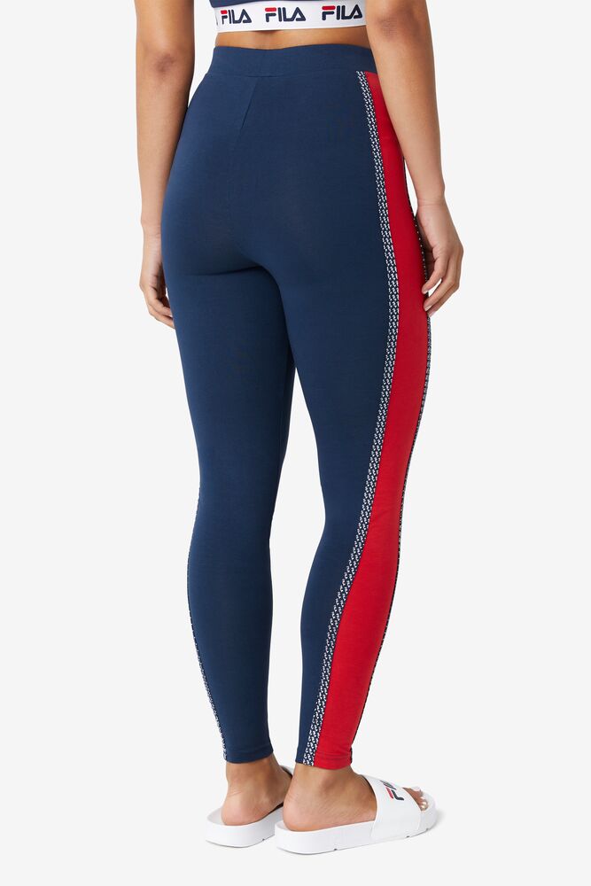 Fila Ona Legging Rojas Blancas | TALF18953