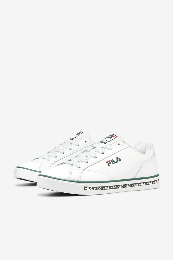 Fila Original Court Leather Tennis Shoes Blancas Rojas | XBTG63751