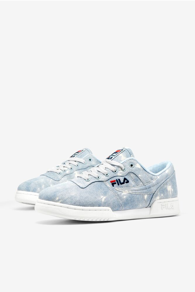 Fila Original Fitness Denim Sneakers Blancas Azul Marino | KMWT90518