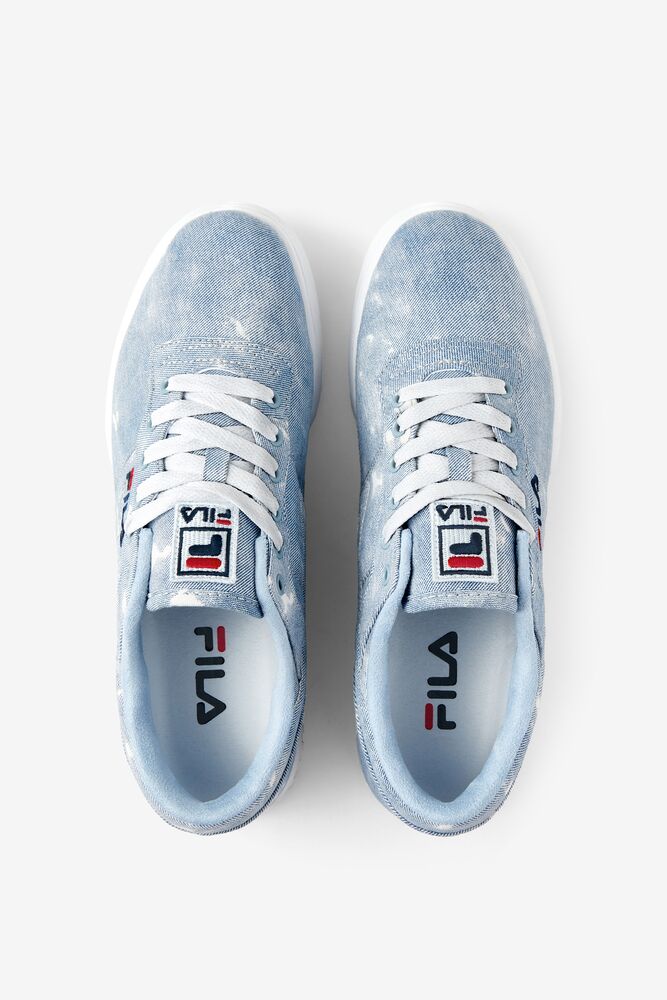 Fila Original Fitness Denim Sneakers Blancas Azul Marino | KMWT90518