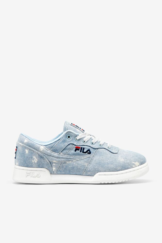 Fila Original Fitness Denim Sneakers Blancas Azul Marino | KMWT90518