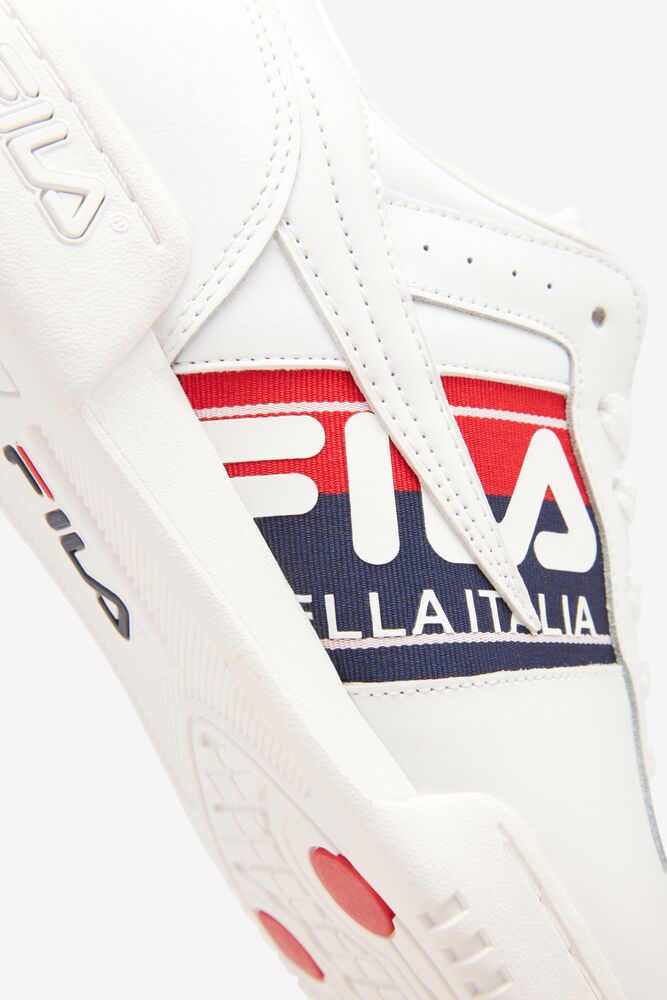 Fila Original Fitness Logo Tape Sneakers Blancas Azul Marino Rojas | YXFE30298