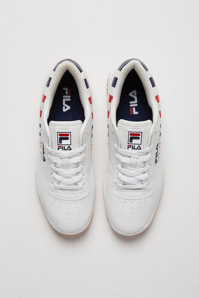 Fila Original Fitness Stripe Sneakers Wht/Fnvy/Fred | YNCX12954