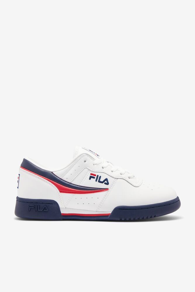 Fila Original Fitness Tennis Shoes Blancas Azul Marino Rojas | OSXJ93584