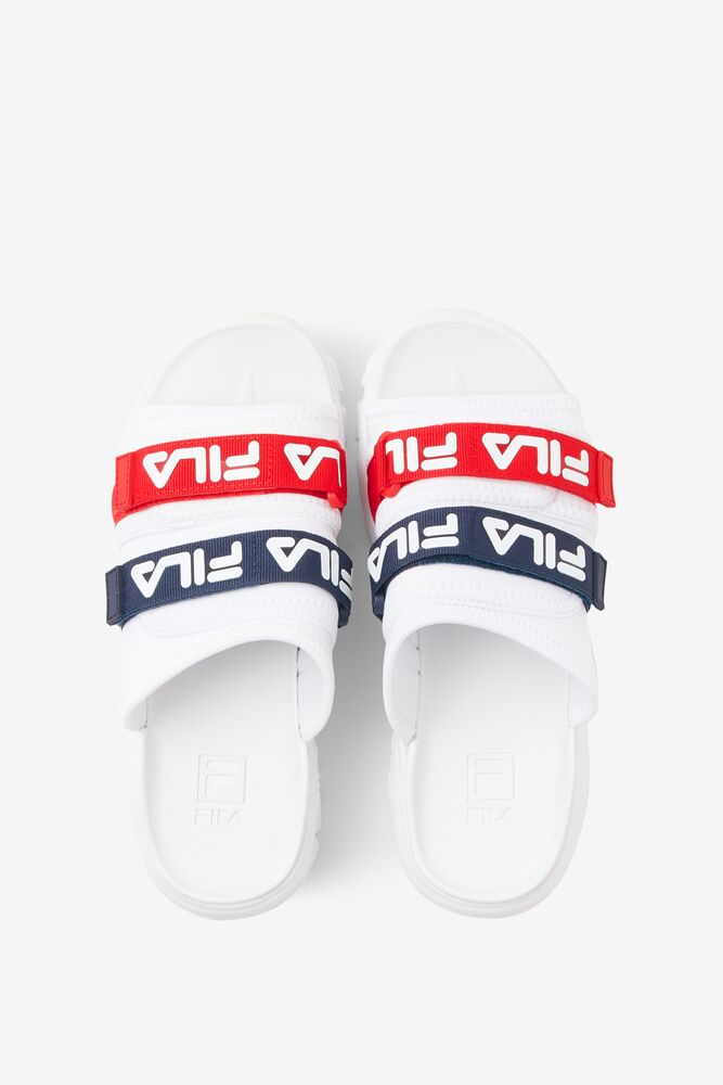 Fila Outdoor Slide Slide Sandals Blancas Azul Marino Rojas | KCIW87604