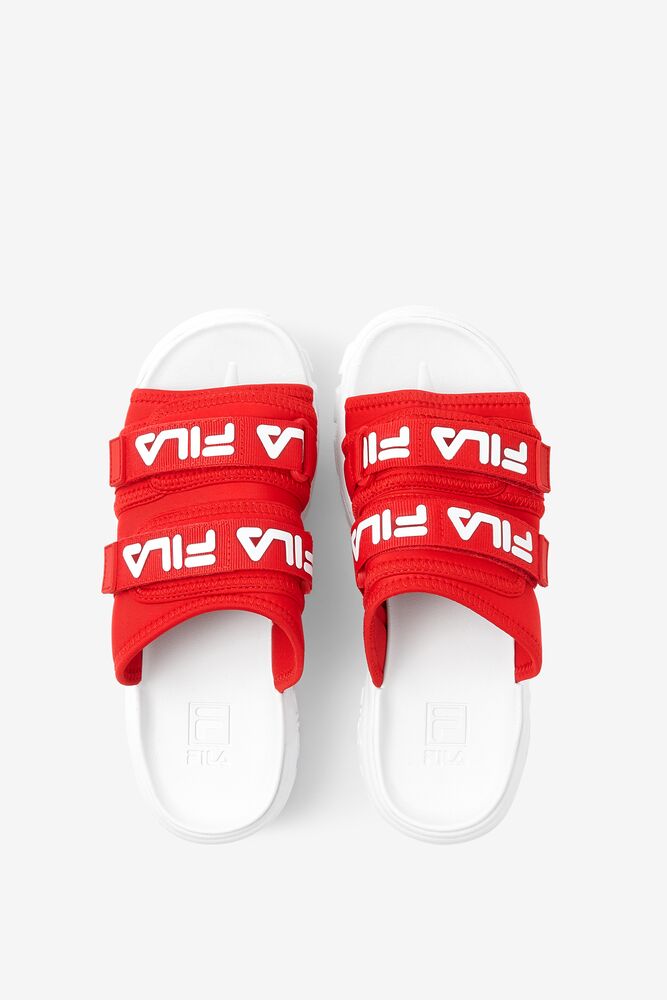 Fila Outdoor Slide Slide Sandals Rojas Blancas Blancas | KVLT57624