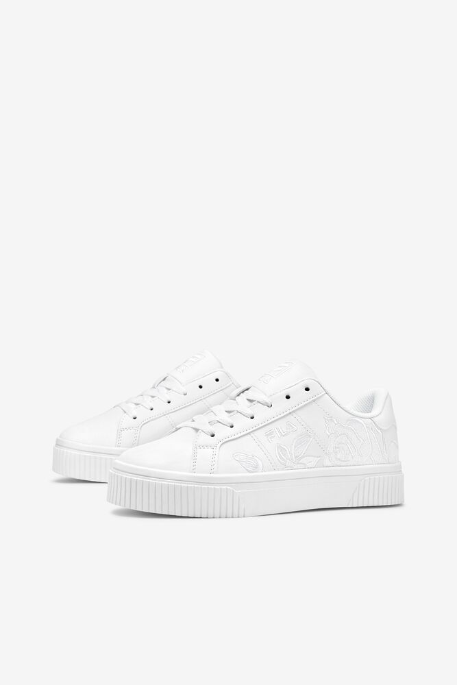 Fila Panache Embroidery Sneakers Blancas Blancas Blancas | LYBX02765