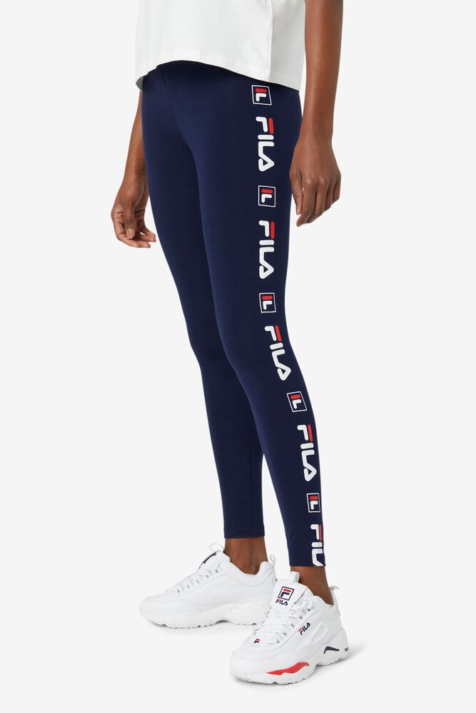 Fila Parma Legging Blancas Rojas | WIEM48362